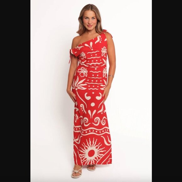 Petal & Pup Brigid Red Sunburst Midi Dress S - Picture 7 of 12
